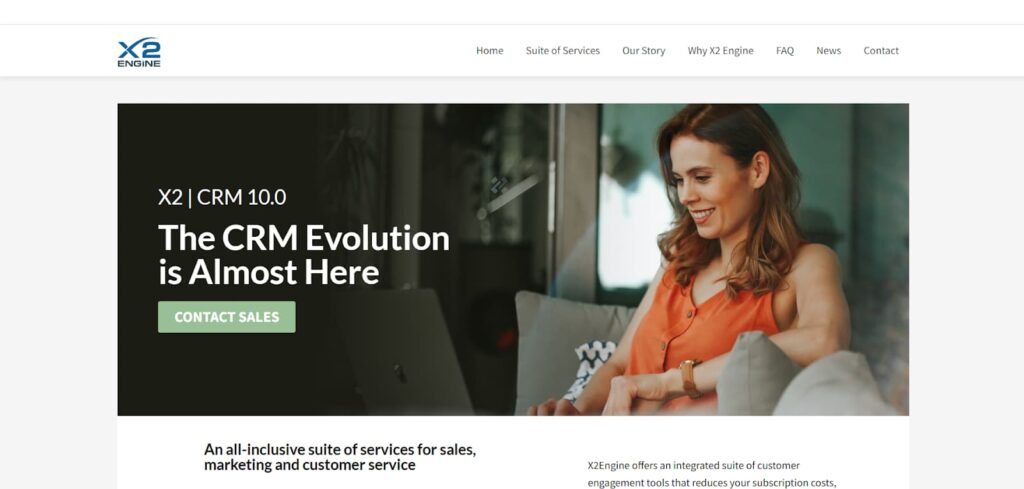 X2 CRM home page